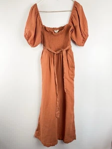 Billabong Jumpsuit Orange Wide Leg Casual Summer Guaze Size Small Beach - Picture 1 of 5
