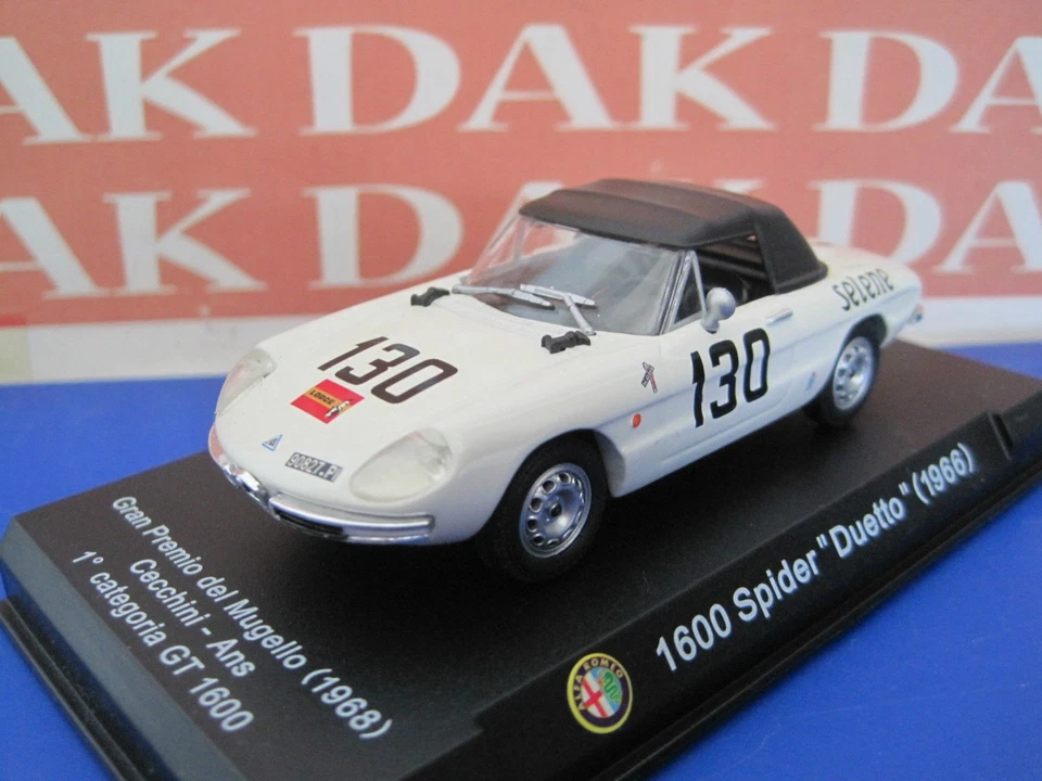 Die cast 1/43 Modellino Auto Alfa Romeo 1600 Spider Duetto Mugello 1968 - Immagine 1 di 1