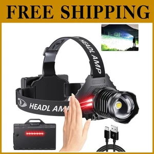 Lampada frontale ricaricabile luminosa per corsa e ciclismo - Foto 1 di 12