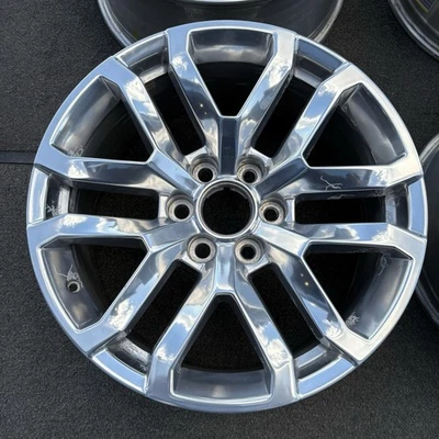 SINGLE 20 INCH WHEEL/RIM GMC SIERRA 1500 YUKON 2019-2024 OEM POLISHED 5924 - Image 1 of 4