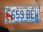 2023 Maine Lobster License Plate Wildlife ME Ocean Boat Beach Fishing 659BEW