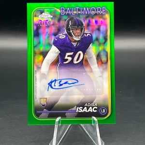 2024 Topps Chrome - Adisa Isaac #RA-AIS Green Refractor /99 Rookie Auto Ravens - Picture 1 of 2
