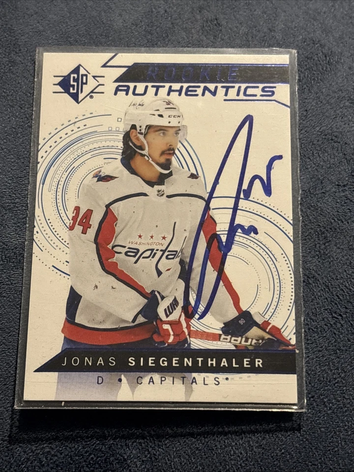 2018-19 SP Rookie Authentics Jonas Siegenthaler #129 Blue IP Signed Autographed - Image 1 of 4