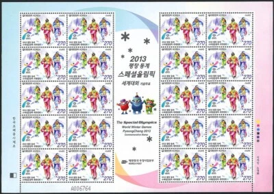 Corea del Sur 2013 "Las Olimpiadas Especiales Juegos Mundiales de Invierno PyeongChang" Hoja Foto 1 de 2