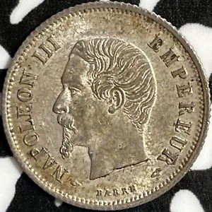 1854-A France 20 Centimes Lot#E0350 Silver! High Grade! Beautiful! - Picture 1 of 2