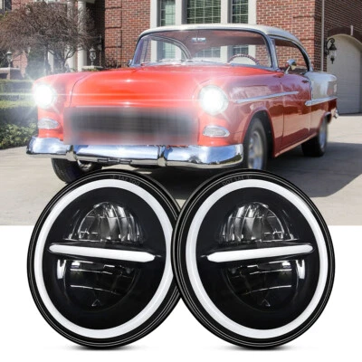 Faro LED redondo sellado de 7 pulgadas Halo DRL para Chevrolet Bel Air 1955 1956 1957 Foto 1 de 4