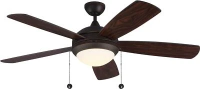 Monte Carlo 5DIC52RBD-V1 Discus Classic 52" Ceiling Fan, 5 Blades, Roman Bronze - Image 1 of 4