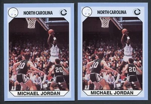TWO 1990 MICHAEL JORDAN NORTH CAROLINA #NC1 Pre RC College NC1 Pair Lot - Picture 1 of 2