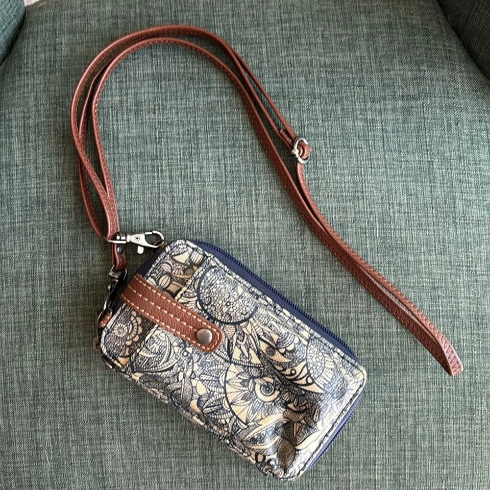 SAKROOTS SMARTPHONE BANDOLERA CARTERA DISEÑO AZUL SOL CORREA AJUSTABLE NUEVO SIN ETIQUETAS Foto 1 de 4