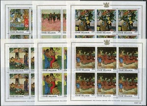 Cook Islands 221-226 sheets, MNH. Michel 170-175. Gauguin paintings 1967. - Picture 1 of 1