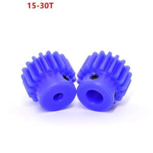 Plastic Nylon Blue Spur Gear With Step 6-12mm Bore Pinion Gear 1.5 Motor 15-30T - Picture 1 of 5