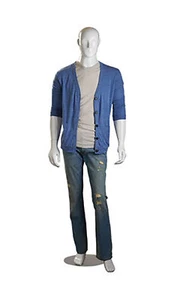 Male Mannequin White Glossy Full Body Metal Base Clothing Display Fiberglass - Picture 1 of 5