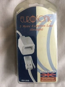 EUROSONICE 3 METRE TELEPHONE EXTENSION LEAD (STRAIGHT) NEW IN BOX - Zdjęcie 1 z 2
