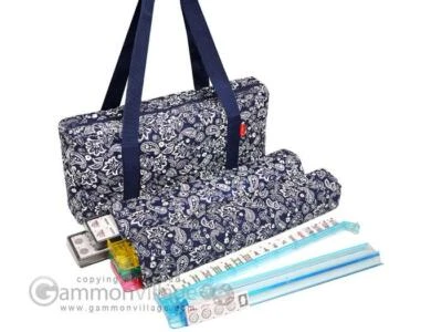 Nuevo Linda Li American Mah Jongg Set - Bolso Acolchado Azul Paisley Lados Suaves Foto 1 de 4