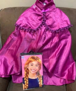 DISNEY FROZEN ANNA CLOAK & WIG DRESS UP LOVE PRETEND!! - Picture 1 of 2