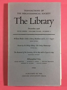 DIE BIBLIOTHEK, Die bibliographische Gesellschaft, fünfte Serie Vol.XXXIII Nr. 4. Dezember 1978 - Bild 1 von 3