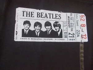 THE BEATLES ORIGINAL NEW APPLE RECORDS " 1964 CONCERT TICKET" IMAGE T-SHIRT (L) - Picture 1 of 6