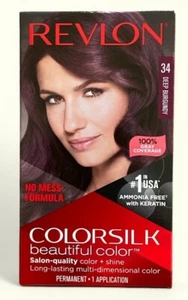 Revlon Colorsilk 34 Deep Burgundy Permanent Hair Color 1 Application SEALED NEW - Picture 1 of 5