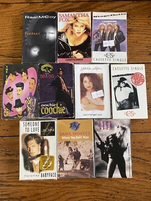 10x Cassette Tape Singles Cassingles Lot Of 10 Lita Ford Samantha Fox Mc Brains Foto 1 de 4