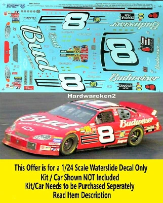 NASCAR DECAL # 8 BUDWEISER 2003 CHEVY MONTE CARLO D. EARNHARDT Jr. 1/24 SLIXX - Image 1 of 4