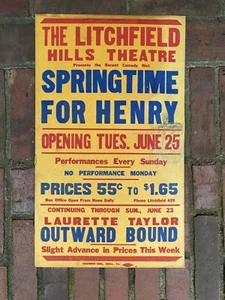 Vintage Litchfield Hills Connecticut Theater Schild FRÜHLING FÜR HENRY - Bild 1 von 8