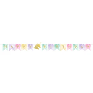 Unicorn Sparkle Party Supplies Pennant Shaped Banner Birthday Decoration - Picture 1 of 1