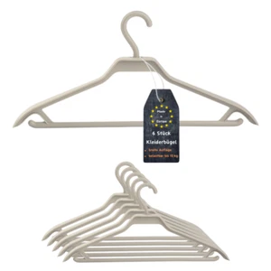 ENGELLAND 6 x Kleiderbügel Extra Robust Tragfähig Bis 10 kg Kunststoff Grau - Bild 1 von 5