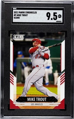 2021 Panini Chronicles #9 Mike Trout SCORE SGC 9.5 MINT+ - Image 1 of 2