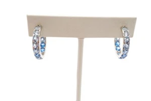 Sterling Silber 925 Blau Spinell Creolen - Bild 1 von 7