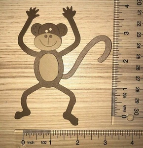 5 adornos troquelados de papel cartucho de mono con cola - Imagen 1 de 2