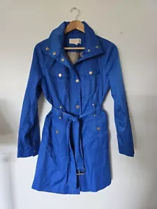 Michael Kors Damen Gr. Mittelblaue Jacke mit Gürtel Reißverschluss und Druckknopf - Bild 1 von 11