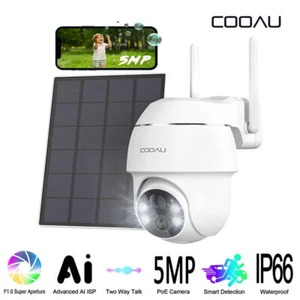 COOAU 5MP HD Kabellose WLAN Überwachungskamera Aussen 360° PTZ Solar/Akku Kamera - Bild 1 von 11