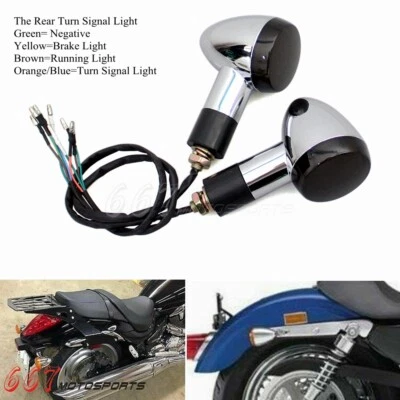 E4 LED 3 in 1 Rear Turn Signal Lights For Suzuki M109R M90 Kawasaki VN750 VN900 - Image 1 of 4