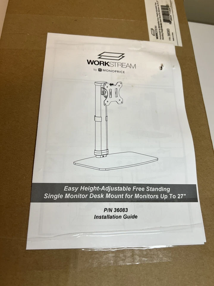 Monoprice Free Standing Single Monitor Desk Mount For Monitors Up To 27" - Image 1 of 1