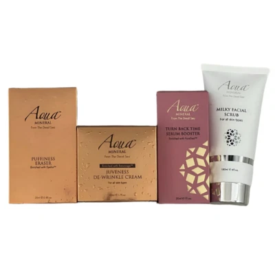 Aqua Skincare 4 unit set Puffiness Eraser De Wrinkle Cream Scrub Serum Booster - Image 1 of 4