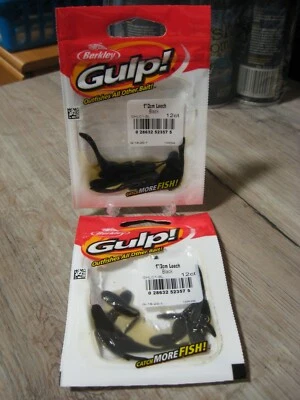 2 paquetes de cebos de pesca Berkley Gulp 1" sanguijuela negra GHLC1-BL Foto 1 de 3