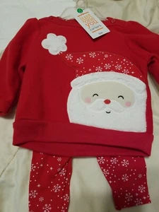 Cute Kids size 3 month NWT 2 piece with SANTA great for Christmas gift or party - Picture 1 of 11