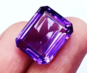 Loose Gemstone Natural Violet Amethyst 11.70 Ct Certified Emerald With Free Gift - Picture 1 of 7