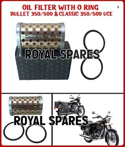 OIL FILTER WITH O RING- For Royal Enfield Bullet 350/500 & Classic 350/500 UCE - Picture 1 of 10