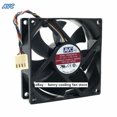 AVC Fan DS08025R12U DC12V 0.7A 80*80*25MM 4pin For CPU /Case/ Server Cooling Fan - Image 1 of 4
