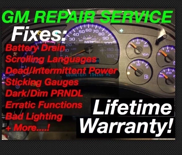 GM GMC Sierra Yukon 2004 velocímetro medidor clúster servicio de reparación completo Foto 1 de 1