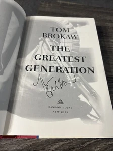 Tom Brokaw Signed Autographed Book “The Greatest Generation” NBC News - Picture 1 of 8