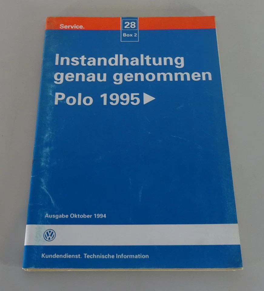 Manual De Taller Mantenimiento Precisamente VW POLO 6N Estado 10/1994 - Imagen 1 de 1