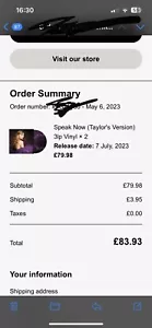 Taylor Swift Speak Now (Taylor's Version) 3lp Vinyl - PRE ORDER - Foto 1 di 1