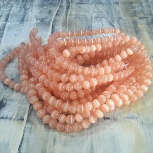 Glass Cat Eye Beads 6mm, Light Salmon, Approx 66 pce Free Postage Oz Seller - Imagen 1 de 3