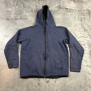 Nike Hoodie Youth Medium Blue Full Zip Flaws Sports Logo Preowned - Picture 1 of 15