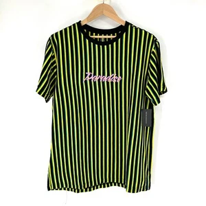 No Boundaries Striped Short Sleeve Tee Mens L (42-44) Paradise T-Shirt Crewneck - Picture 1 of 11