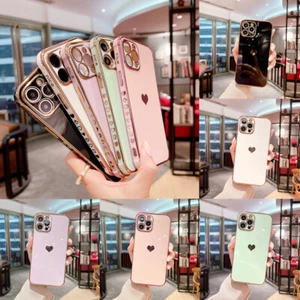 Cute Heart Shockproof X Max Phone Case XS For IPhone 11 12 13 Pro Slim Cover - Picture 1 of 11