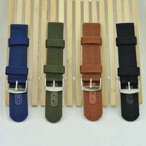 Women Men Casual Canvas Nylon Watch Band Quick Release Sports Strap 18mm - 24mm - Picture 1 of 6