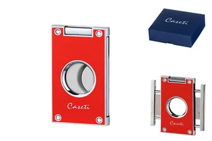 Caseti Zigarrenabschneider rot 2 Klingen Ringmaß 56 Humidor Zigarrenschneider - Bild 1 von 1